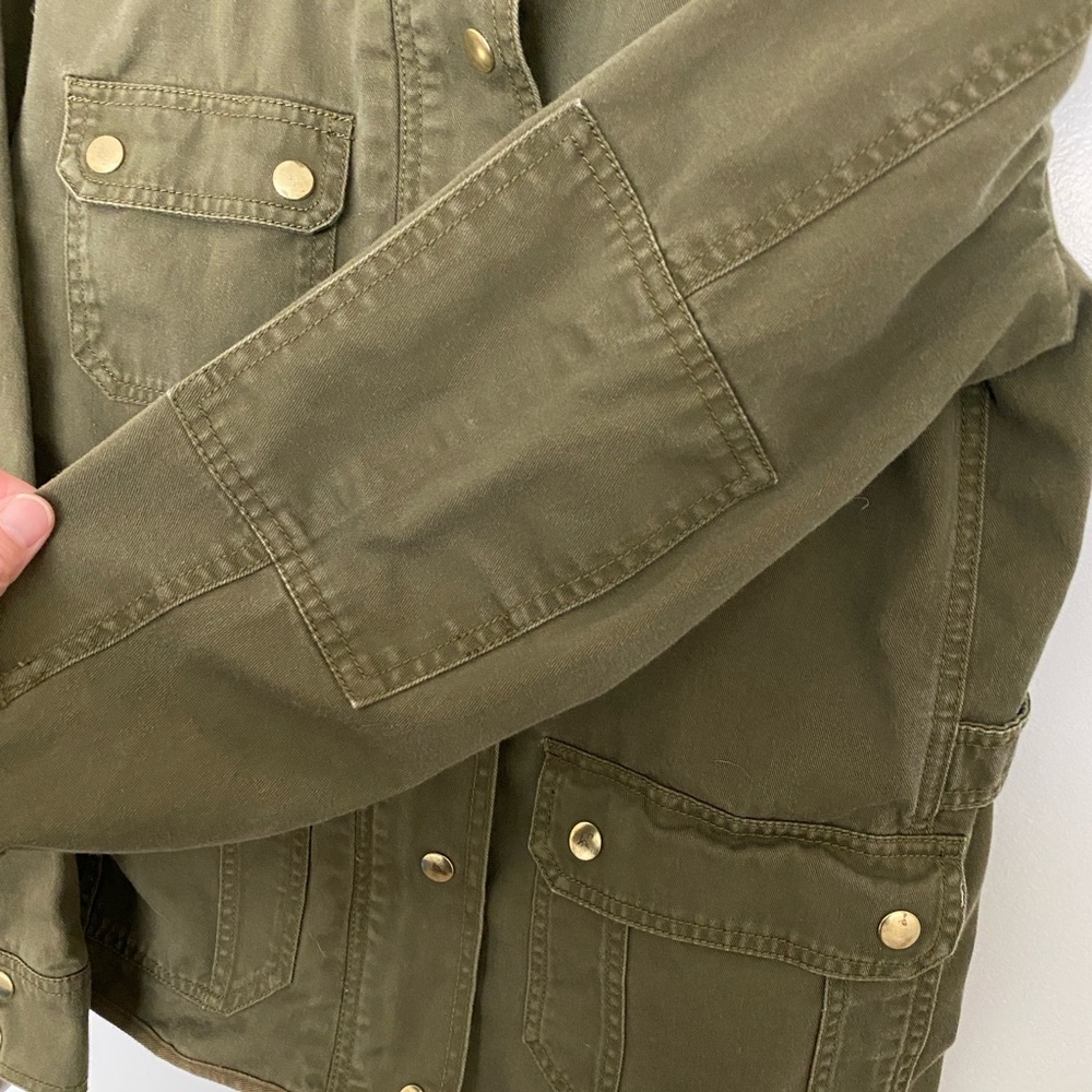 J.Crew Olive Jacket with Gold Zipper - Picture 3 of 14